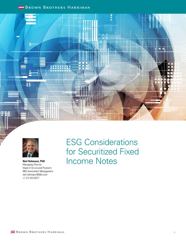 ESG Considerations for Securitized Fixed Income Notes