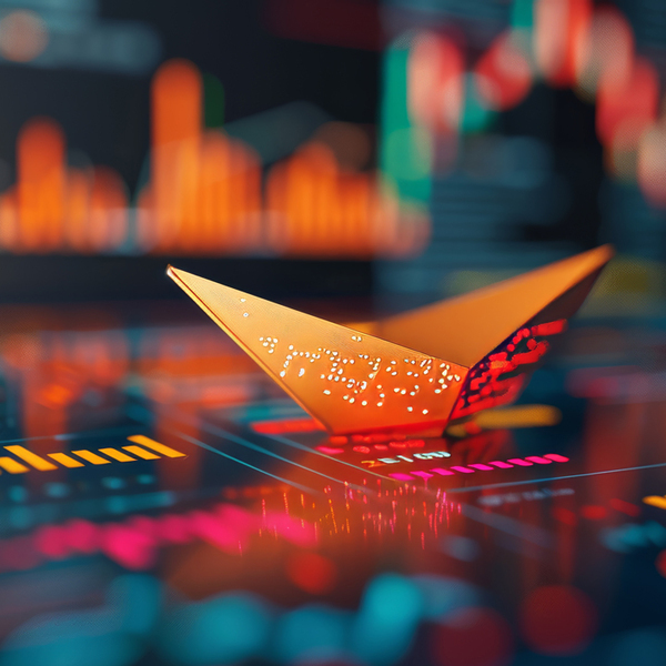 American paper boat symbolizes financial risk amid stock market turbulence and global uncertainty
