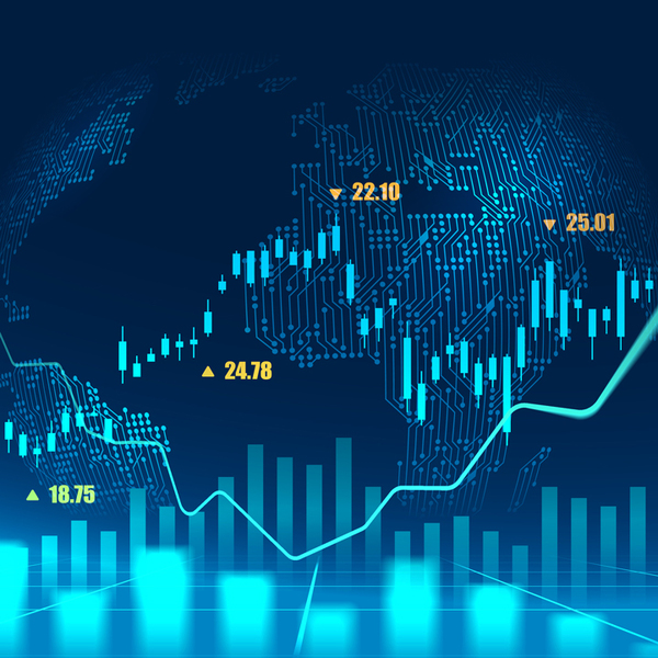 Stock market or forex trading graph in graphic concept 