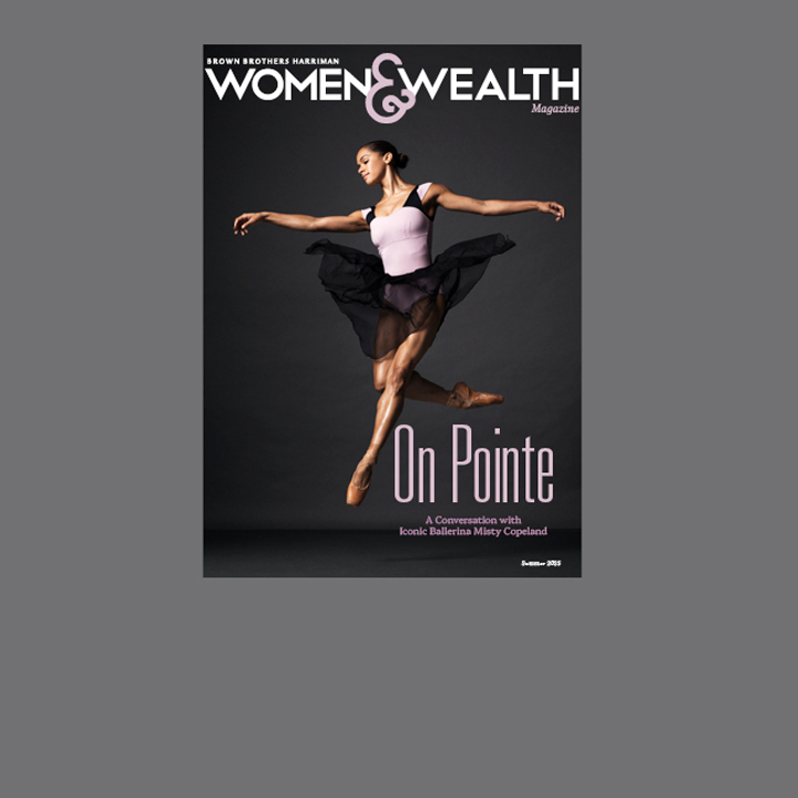 Women and wealth publication cover of Misty Copeland in a dance position