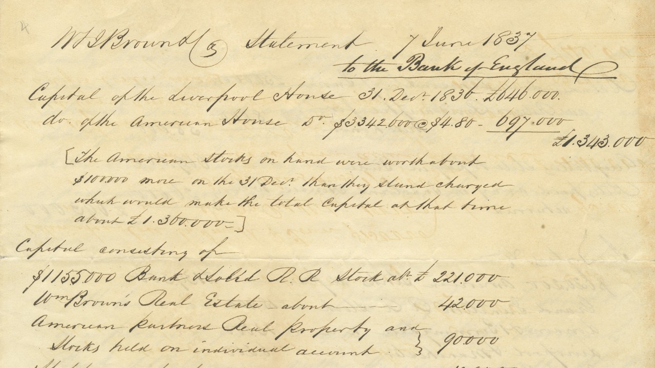 Handwritten Statement of Condition for Bank of England
