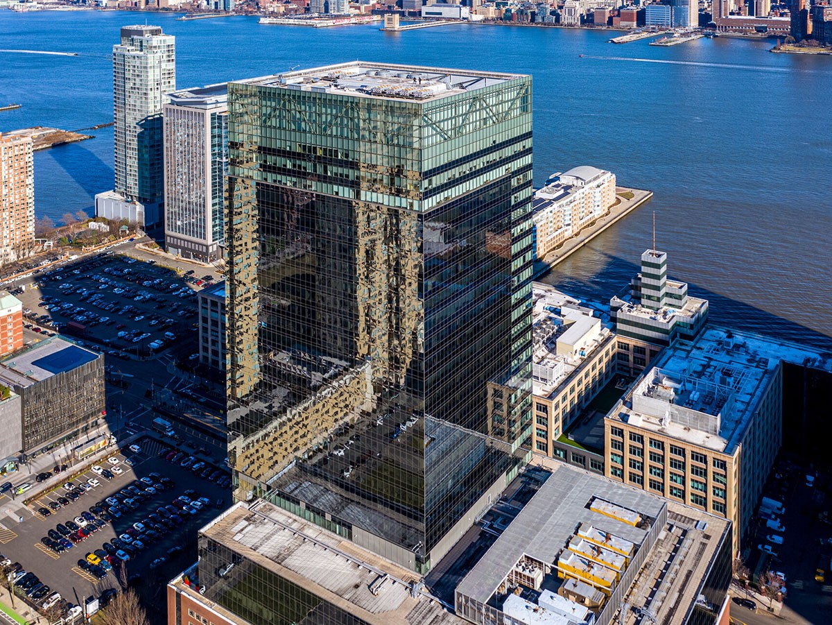 Aerial view of Jersey City, NJ office