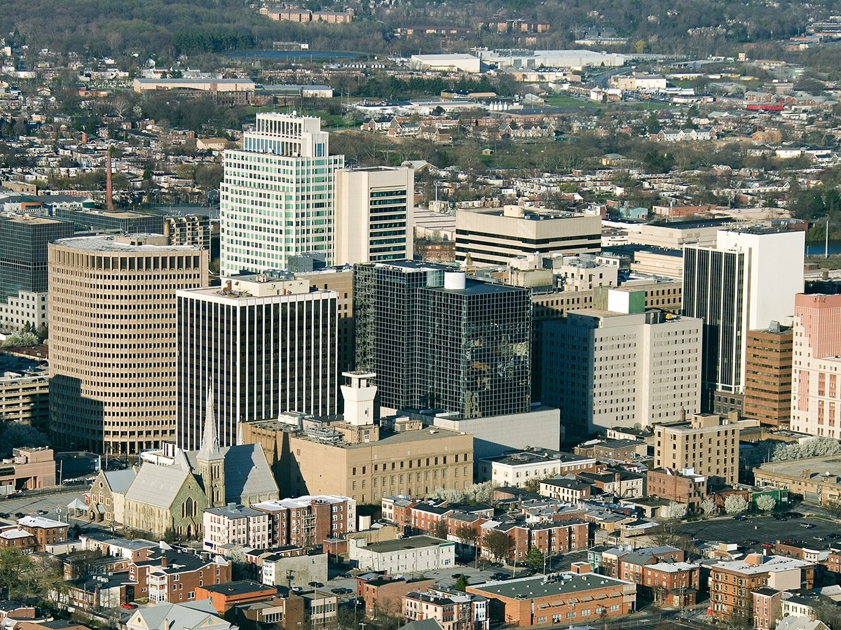 Aerial view of downtown Wilmington, DE