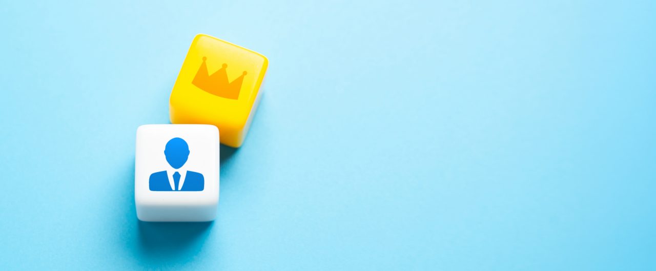 Businessman and crown on head. Concept of leader and chief. High self-esteem. Talented and promising. The best of all, in the first place. Career development. CEO, King