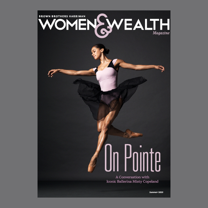 Women and wealth publication cover of Misty Copeland in a dance position